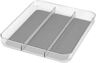 🍴 madesmart large utensil tray - light grey, 3-compartment, non-slip feet, bpa-free логотип