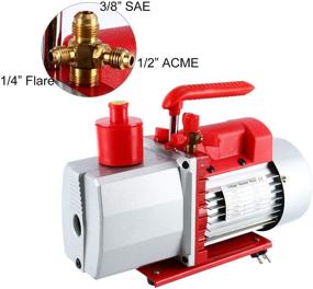 img 1 attached to YaeTek 8CFM Dual Stage Rotary Vane Vacuum Pump (0.3Pa, 1HP) - Ideal for HVAC/Auto AC Refrigerant Recharging, Wine Degassing, Epoxy, Automatic Milking, Medical, Food Processing and MORE