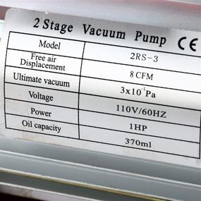 img 2 attached to YaeTek 8CFM Dual Stage Rotary Vane Vacuum Pump (0.3Pa, 1HP) - Ideal for HVAC/Auto AC Refrigerant Recharging, Wine Degassing, Epoxy, Automatic Milking, Medical, Food Processing and MORE