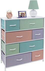 img 2 attached to 🏬 Sorbus 8-Drawer Dresser - Bedside Furniture & Nightstand End Table for Home, Bedroom Accessories, Office, College Dorm - Steel Frame, Wood Top - Pastel