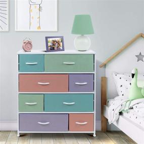 img 3 attached to 🏬 Sorbus 8-Drawer Dresser - Bedside Furniture & Nightstand End Table for Home, Bedroom Accessories, Office, College Dorm - Steel Frame, Wood Top - Pastel