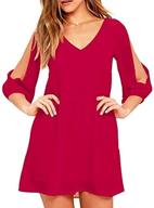 👗 chiffon women's clothing and dresses with stylish shoulder cutouts - shy velvet logo