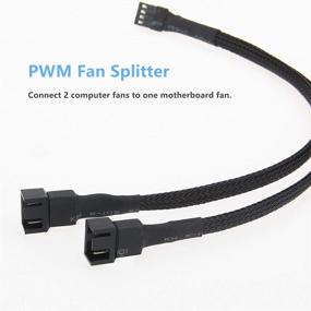 img 3 attached to 4 Pin / 3 Pin PWM Fan Splitter Cable 2 Way Sleeved Braided Extension Power Cable 1 to 2 Converter for PC Motherboard, Desktop Computer CPU Fan - Pack of 3, 10.6 inches