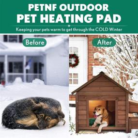 img 1 attached to Waterproof Outdoor Heated Pet Bed with PETNF Cover | Electric Heating Pads for Dogs | Auto Temperature Control | Soft Blanket Mat for Dog House, Cabin, Cot, Doorway | Ideal for Rescue Cats