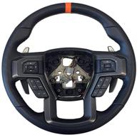 ford performance parts m-3600-f15ror raptor style steering 🏎️ wheel kit: black leather with orange stitching and sightline logo