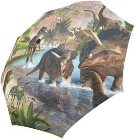 img 3 attached to WECE Dinosaur Folding Umbrella Foldable