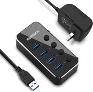 rshtech aluminum usb 3.0 hub, 4 port usb data hub splitter with individual 🔌 on/off switch and universal 5v ac adapter, portable design, includes 3.3ft usb 3.0 cable (rsh-516) logo