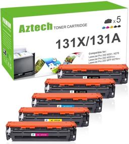 img 4 attached to 🖨️ Aztech Compatible Toner Cartridge Replacement for HP 131A 131X Pro 200 Color M251nw M276nw M251n MFP M276n CF210X CF210A CF211A CF212A CF213A Printer Ink - Black Cyan Yellow Magenta, 5-Pack