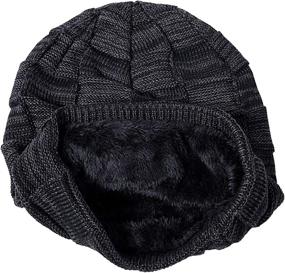 img 2 attached to 🧢 Ousipps 2 Pack Winter Hats for Men: Baggy Mens Beanies for Skiing & Snow, Stylish & Warm Skull Hats in Black