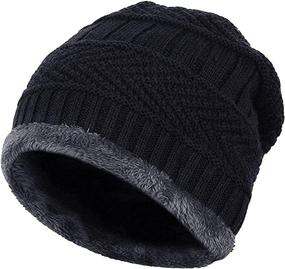 img 1 attached to 🧢 Ousipps 2 Pack Winter Hats for Men: Baggy Mens Beanies for Skiing & Snow, Stylish & Warm Skull Hats in Black