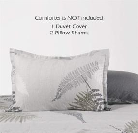 img 3 attached to 🌿 SLEEPBELLA King Size White & Grey Leaf Duvet Cover Set: Reversible Botanical Comfort in 100% Cotton, 3-Piece