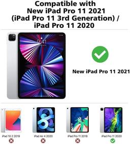 img 3 attached to MoKo Case for iPad Pro 11 inch 2021 (3rd Gen), Magnetic Smart Folio 📱 Case with Apple Pencil 2 Charging Support, Slim and Lightweight Shell Stand, Auto Wake/Sleep, Black