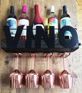 🍷 cellar door selections vino metal wall mount wine rack: stylish storage for 5 bottles & 4 glasses - a perfect home decor gift for wine lovers! логотип