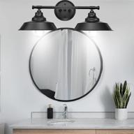 🛀 rustic vintage mid century wall sconces in black – farmhouse bathroom vanity light fixtures | 2 lights | ideal for bathroom mirror cabinet логотип