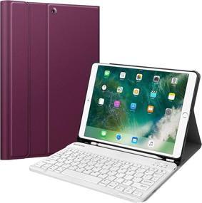 img 4 attached to 📚 Fintie Keyboard Case for iPad Air 3rd Gen 10.5"/iPad Pro 10.5" - SlimShell Cover with Detachable Bluetooth Keyboard and Pencil Holder, Purple