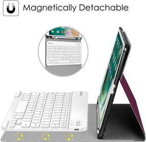 img 2 attached to 📚 Fintie Keyboard Case for iPad Air 3rd Gen 10.5"/iPad Pro 10.5" - SlimShell Cover with Detachable Bluetooth Keyboard and Pencil Holder, Purple