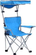 kids' blue quik shade folding canopy camp chair with carry bag logo