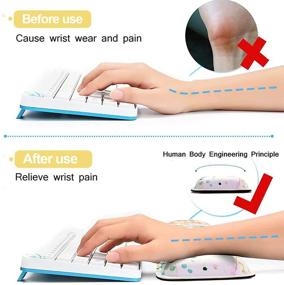 img 1 attached to 🌳 Водяная картина клавиатуры "Опора для запястья мыши" : поддержка из пены памяти для комфортного набора текста и игр на компьютере (настольном/ноутбуке) - эргономичная подушка для опоры руки дома и в офисе.