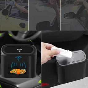 img 2 attached to 🚗 Convenient Car Trash Can Bin with Lid - 2 Packs of Universal Mini Leakproof Garbage Can Bin with 40pcs Trash Bags - Perfect Front and Back Seat Organizer for Auto, Office, Bedroom, Home - Black