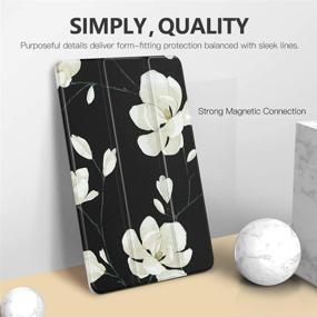 img 3 attached to 📱 MoKo Case for Samsung Galaxy Tab S5e 2019 - Ultra Thin Slim Shell Cover with Trifold Stand, Auto Wake & Sleep - Black & White Magnolia