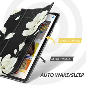 img 1 attached to 📱 MoKo Case for Samsung Galaxy Tab S5e 2019 - Ultra Thin Slim Shell Cover with Trifold Stand, Auto Wake & Sleep - Black & White Magnolia