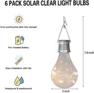 🌞 enhance your outdoor space with pearlstar solar light bulbs - waterproof led hanging lights for garden, camping, and holiday decorations (6 pack-clear bulbs) логотип