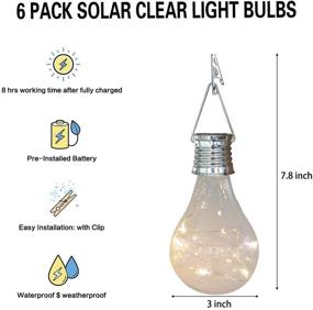 img 3 attached to 🌞 Enhance Your Outdoor Space with Pearlstar Solar Light Bulbs - Waterproof LED Hanging Lights for Garden, Camping, and Holiday Decorations (6 Pack-Clear Bulbs)