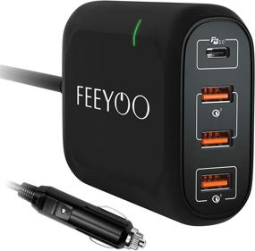 img 4 attached to 🔌 FEEMOO 119W USB C зарядное устройство для автомобиля - 4-портовый быстрый адаптер для ноутбуков: порт USB-C PD 3.0 мощностью 65 Вт и 54 Вт порт USB-A QC3.0 на 3 порта - iPhone 12/11/Xs/XR/X, iPad, 65 Вт/45 Вт PD MacBook, Samsung Galaxy.