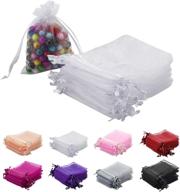 🎁 mazypo 100pcs white organza bags 2x3 inch - perfect sheer drawstring gift bags for jewelry, weddings, parties & more! logo