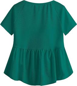 img 3 attached to SheIn Ladies' Charming Short Sleeve Ruffle High Low Hem Smock Peplum Blouse Top