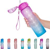 nooformer motivational water bottle - 24oz/32oz with time marker & straw | bpa free, leakproof water tracker bottle for fitness, sports, outdoors, and office logo