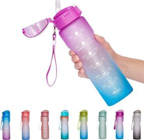 img 4 attached to NOOFORMER Motivational Water Bottle - 24oz/32oz with Time Marker & Straw | BPA Free, Leakproof Water Tracker Bottle for Fitness, Sports, Outdoors, and Office