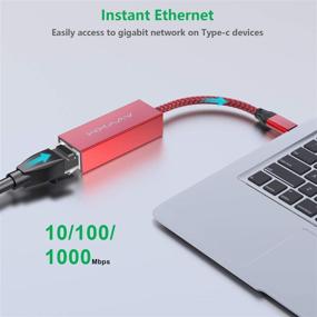 img 3 attached to High-Speed USB C Ethernet Adapter: Compatible with MacBook Pro, MacBook Air, Dell XPS & More 🔌 Type C Devices - Avyxm USB C to Ethernet Adapter Type-C to RJ45 LAN Network Adapter 2019/2018/2017