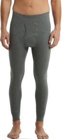 img 3 attached to 👖 TEERFU Men's Cotton Midweight Thermal Underwear Pants for Warm Base Layer Bottoms