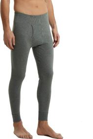 img 4 attached to 👖 TEERFU Men's Cotton Midweight Thermal Underwear Pants for Warm Base Layer Bottoms