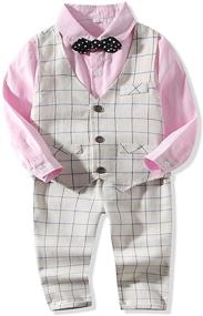 img 4 attached to 👔 Abolai Boys' 4 Piece Glaid Vest Set: Shirt, Vest, Bowtie, and Pant – Complete Formal Outfit