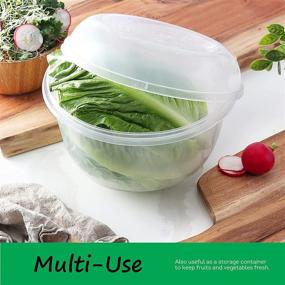 img 1 attached to 🥬 Tafura Fridge Lettuce Keeper: Crisper, Vegetable Saver & Storage Container with Lid - Greensaver, Salad Saver Box