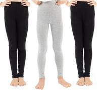 👧 timeless classics: girls' solid leggings pants for stylish comfort logo