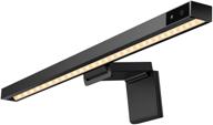 enhance your computer monitor experience with mjems screen light bar - e-reading led task lamp with 3 color modes, hue adjustment, no screen glare - usb powered office lamp in matte black logo