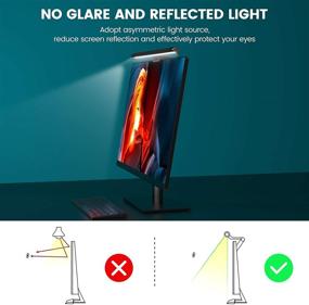 img 2 attached to Enhance Your Computer Monitor Experience with MJEMS Screen Light Bar - e-Reading LED Task Lamp with 3 Color Modes, Hue Adjustment, No Screen Glare - USB Powered Office Lamp in Matte Black
