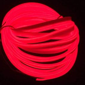 img 3 attached to 🚗 ABALDI Interior Car Lights 5m/16ft Cold El Wires Car Decorative Atmosphere Neon Light Kit with Cigarette - Bright Trim Tube Circle Up to 360 Degrees, Red