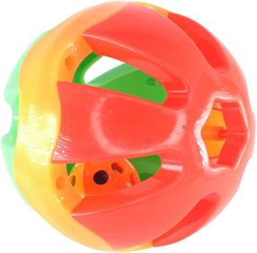 img 3 attached to 🎾 Bonka Bird Toys 2008: Large 5" Plastic Pet Ball Parrot Foraging Toy for Macaws, Cockatoos, Cats, Small Dogs & Infants
