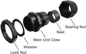 img 1 attached to Uxcell Waterproof Adjustable Locknut 13Mm 18Mm