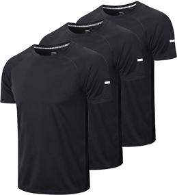 img 4 attached to Men's Active Moisture Training T-Shirts with Frueo Compression Technology