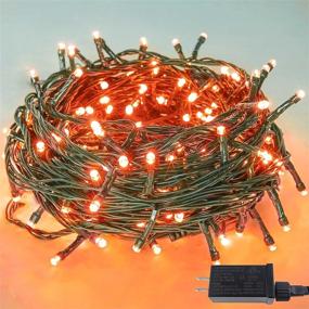 img 4 attached to 🎃 YIQU Orange 82FT 200 LED Extendable Halloween Lights: Vibrant Outdoor/Indoor Decorative String Lights with 8 Modes - Perfect for Halloween Decorations, Bedroom, Party, Garden, Patio, and Trees