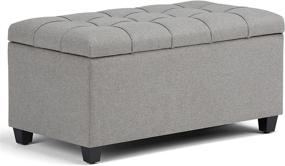 img 3 attached to Simpli Home Storage Ottoman Midnight Furniture and Accent Furniture