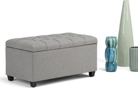 img 4 attached to Simpli Home Storage Ottoman Midnight Furniture and Accent Furniture