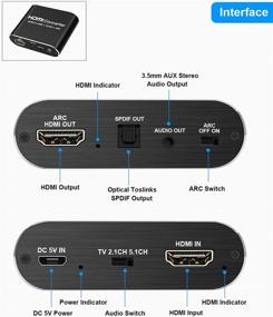 img 1 attached to 🔌 HDMI Audio Extractor 4K: NerdEthos HDMI to HDMI Adapter with 3.5mm AUX, Optical Toslink SPDIF Out, 4K@60Hz Support