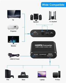 img 3 attached to 🔌 HDMI Audio Extractor 4K: NerdEthos HDMI to HDMI Adapter with 3.5mm AUX, Optical Toslink SPDIF Out, 4K@60Hz Support