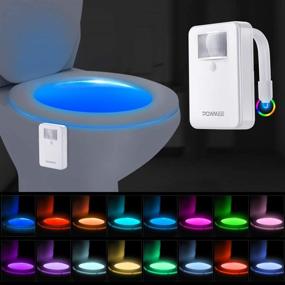 img 3 attached to 🚽 POWMEE Toilet Night Light: 16-Color Motion Sensor LED with 5-Stage Dimmer, Perfect for Bathroom Illumination